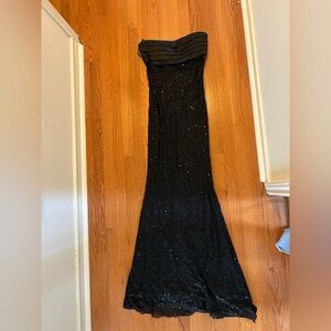 Windsor Black Strapless Sequin Gown